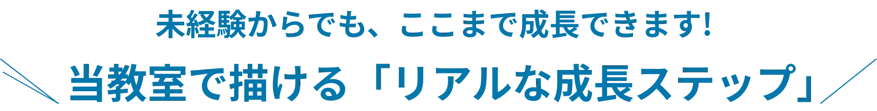 未経験からでも、ここまで成長できます 当教室で描ける「リアルな成長ステップ」